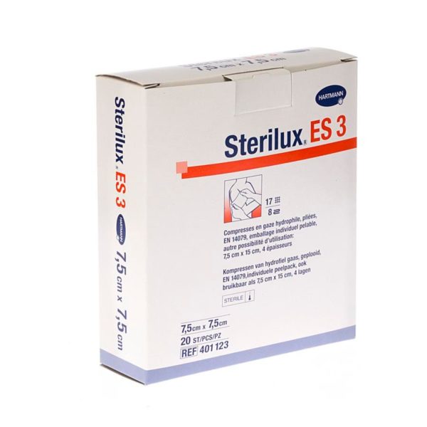 STERILUX ES3-7,5x7,5cm 8l.st. 20x1 p/s