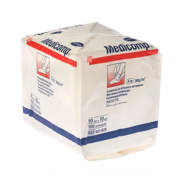 MEDICOMP 10x10cm  4l. nst.    100 p/s