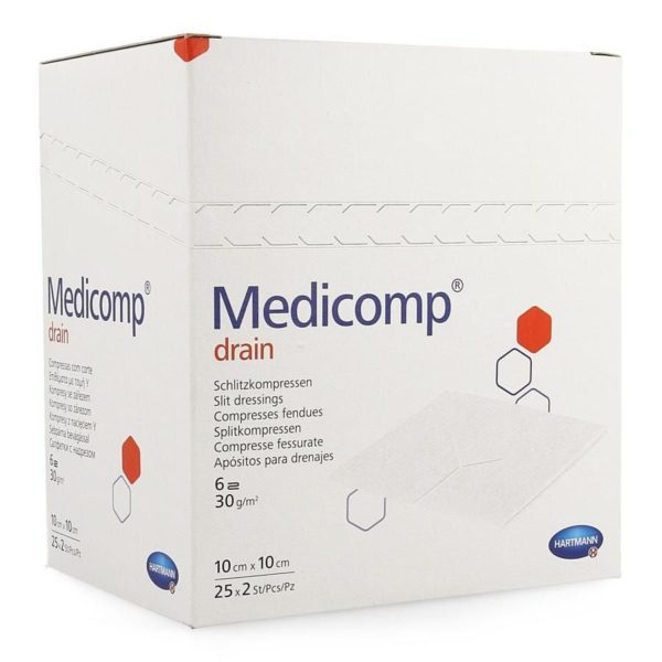 MEDICOMP drain 10x10cm 6l st. 25x2 p/s