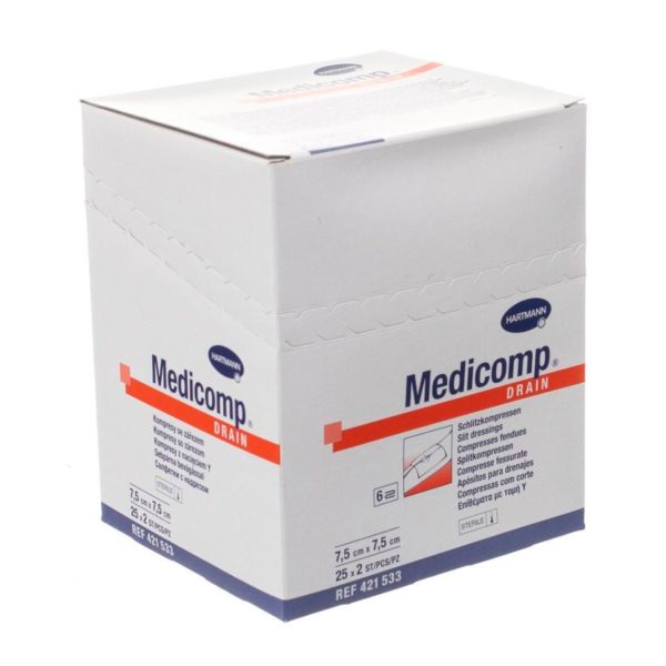 MEDICOMP drain 7,5x7,5cm 6l.st25x2 p/s