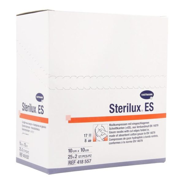 STERILUX ES 10x10cm 8l.st.    25x2 p/s