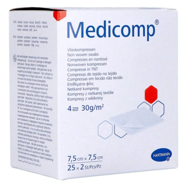 MEDICOMP 7,5x7,5cm  4l. st.   25x2 p/s