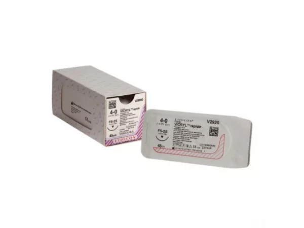 Vicryl Rapide hechtdraad - V2920G: 19 mm – 45 cm - 4/0, steriel (12)