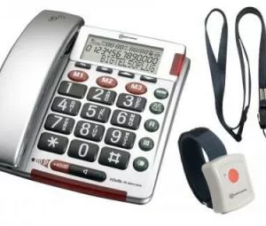 Telefoon met grote toetsen en met noodarmband