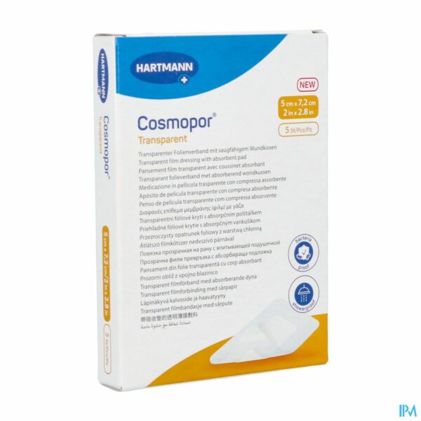 COSMOPOR TRANSPARENT  5x7,2cm 5 p/s